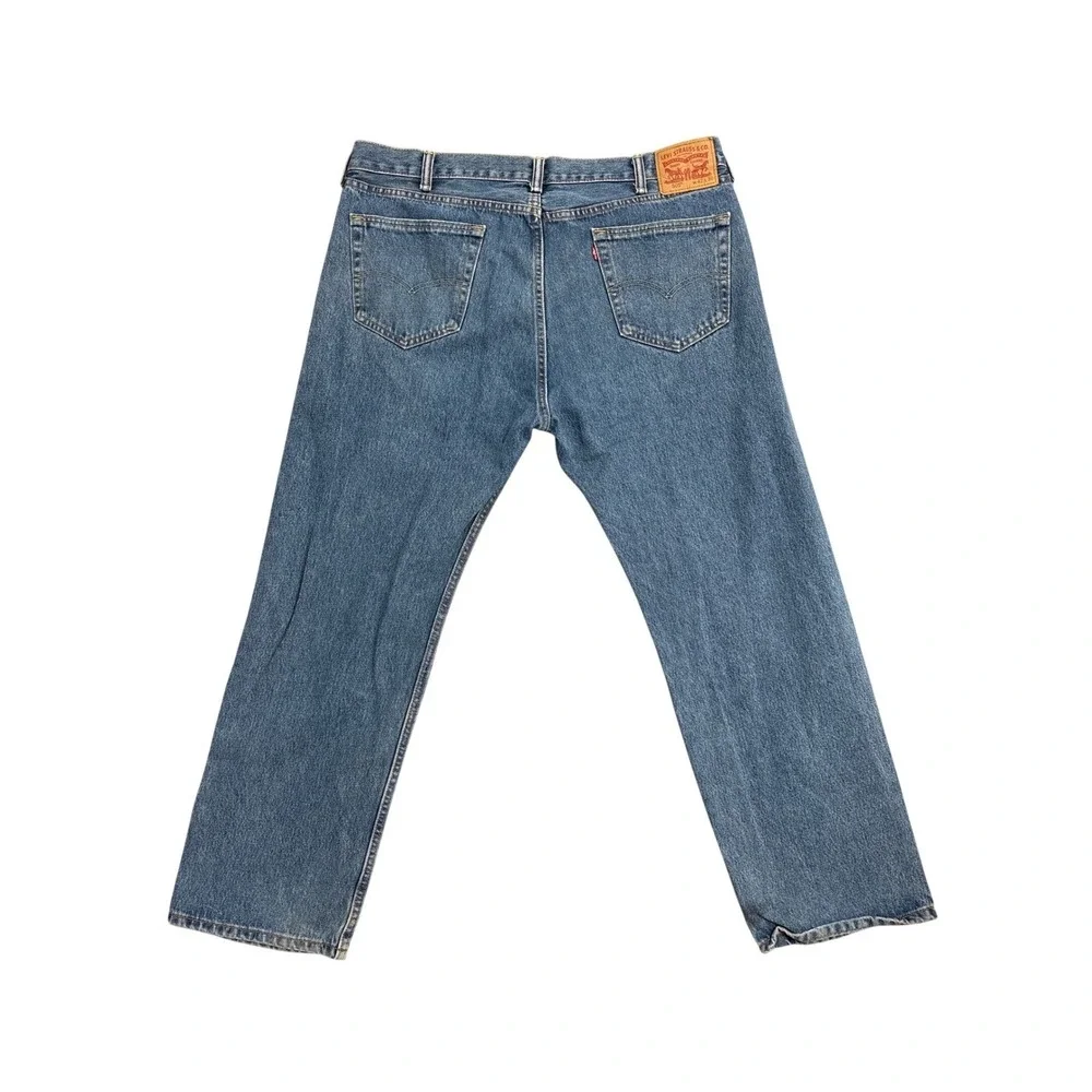 Levis 505 Mens Regular Fit Straight Leg Blue Denim Jeans W42 L30 00505-4891